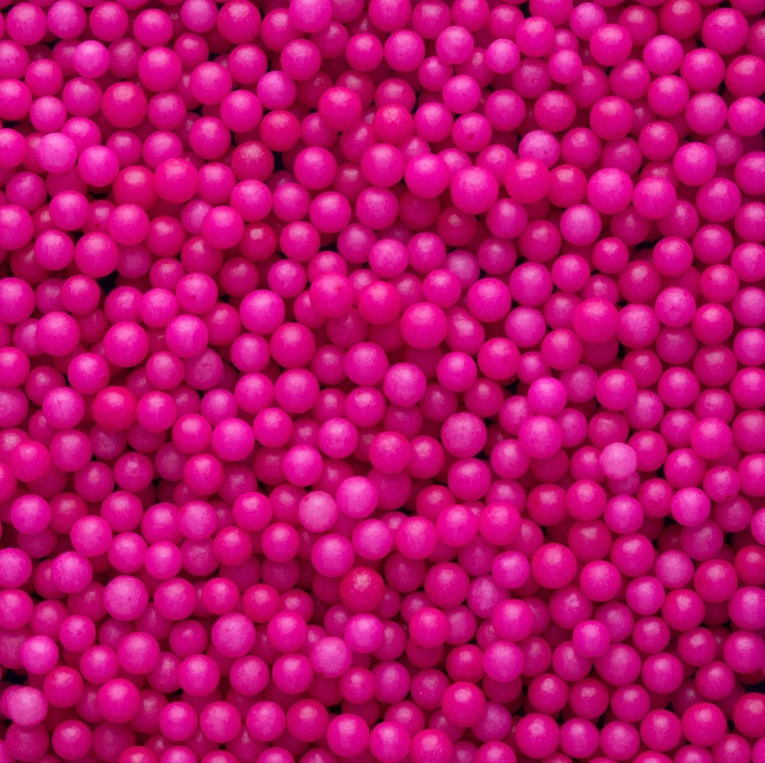 Glowing Pink 4mm Sugar Pearls - Cool Mom Sprinkles