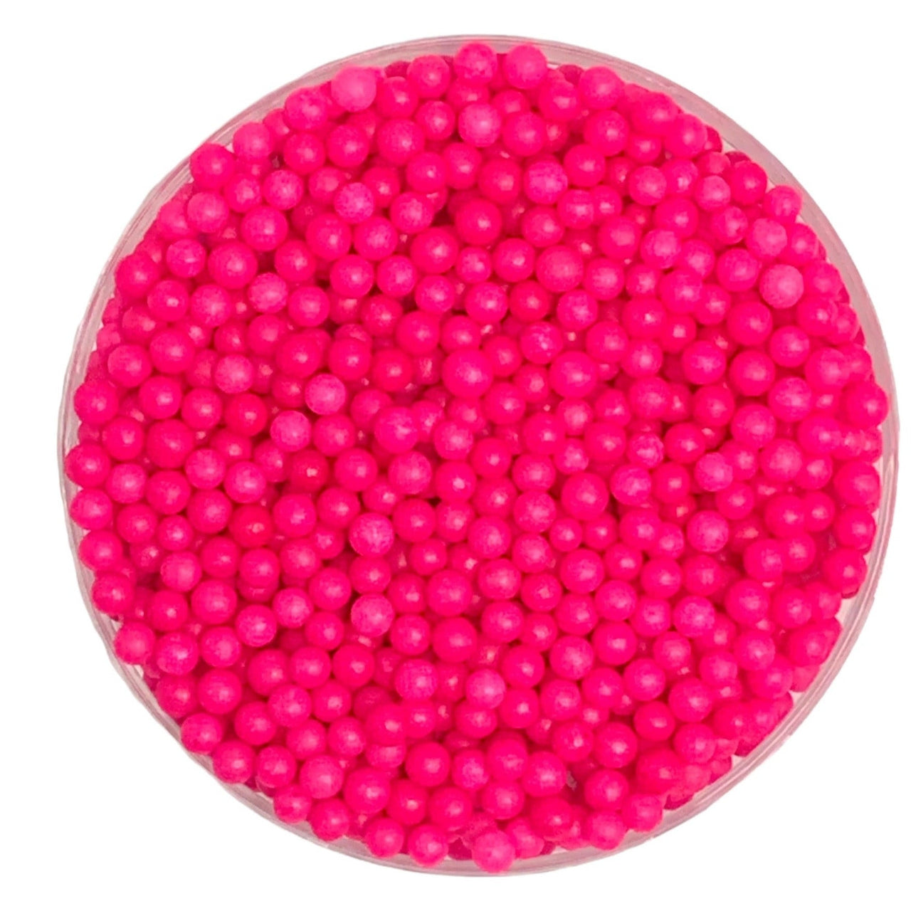 Glowing Pink 4mm Sugar Pearls - Cool Mom Sprinkles