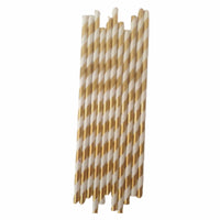 Thumbnail for Gold Stripe Straws (25 Pack) - Cool Mom Sprinkles