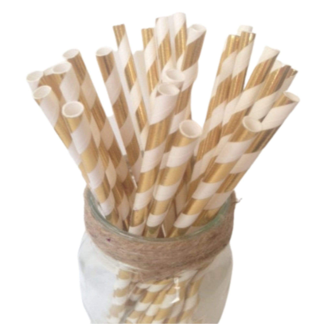 Gold Stripe Straws (25 Pack) - Cool Mom Sprinkles