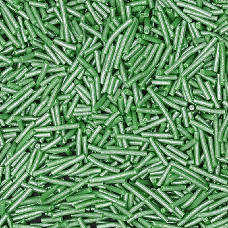 Pearlized Green All Natural Jimmies Sprinkles 💟 - Cool Mom Sprinkles